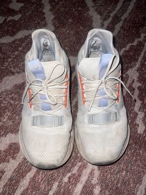 Women’s On Cloud Cloudnova Athletic Sneakers in White with Orange Accents